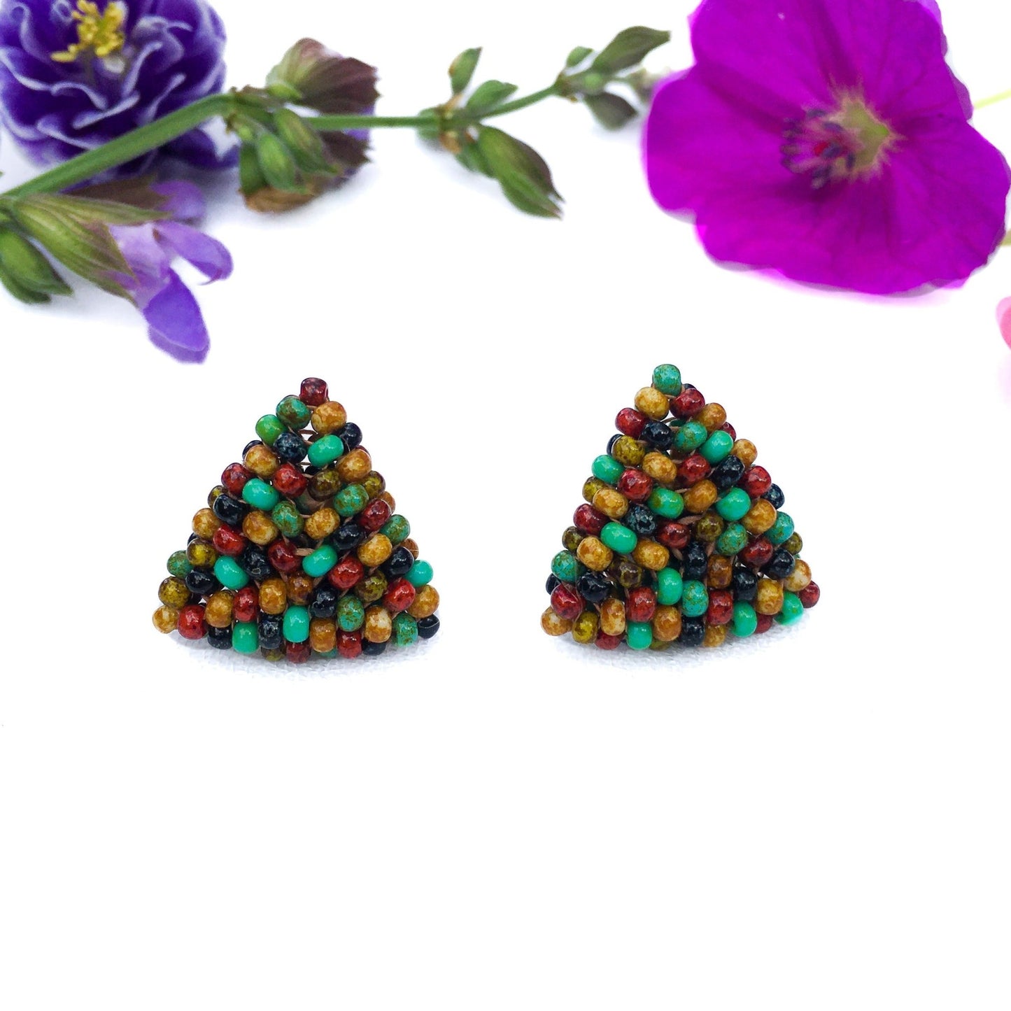 Jungle Travertine | Stud Earrings - Leila Eden Designs