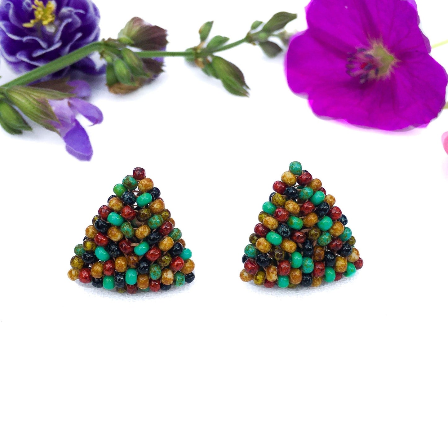 Jungle Travertine | Stud Earrings - Leila Eden Designs