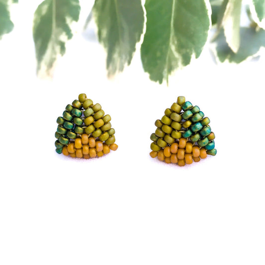 Olive & Gold | Stud Earrings - Leila Eden Designs
